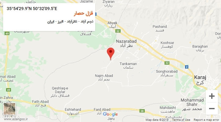روستای قزل حصار بر روی نقشه