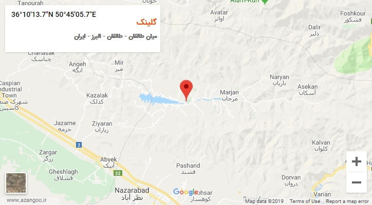 روستای گلینک بر روی نقشه