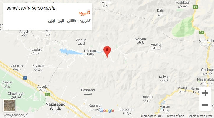 روستای گلیرود بر روی نقشه