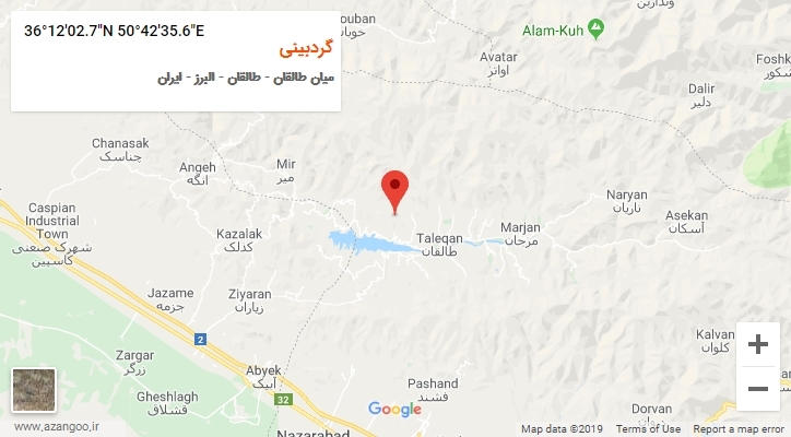 روستای گردبینی بر روی نقشه