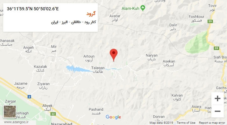روستای گرود بر روی نقشه