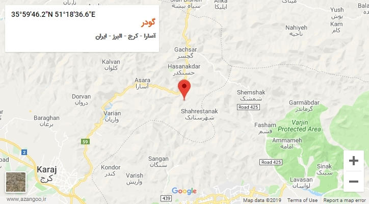 روستای گودر بر روی نقشه