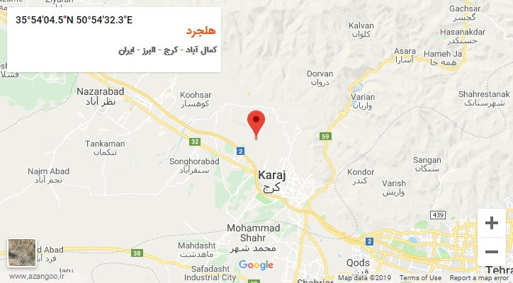 روستای هلجرد بر روی نقشه