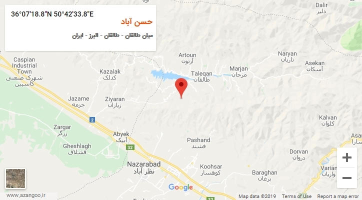 روستای حسن آباد بر روی نقشه
