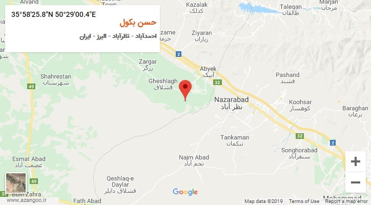 روستای حسن بکول بر روی نقشه
