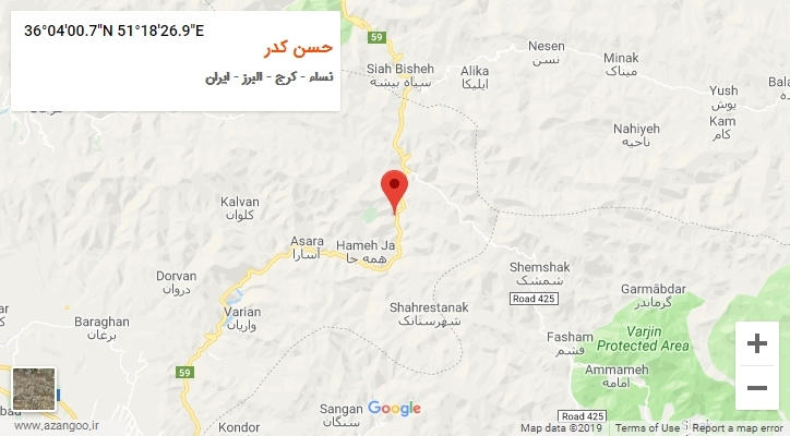 روستای حسن کدر بر روی نقشه