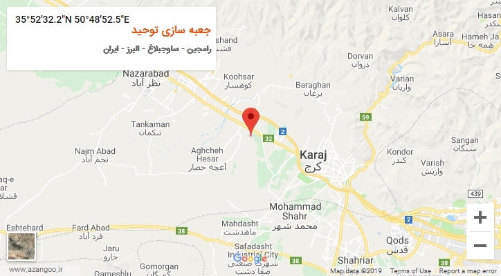روستای جعبه سازی توحید بر روی نقشه