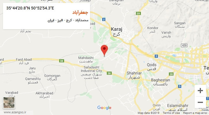 روستای جعفرآباد بر روی نقشه