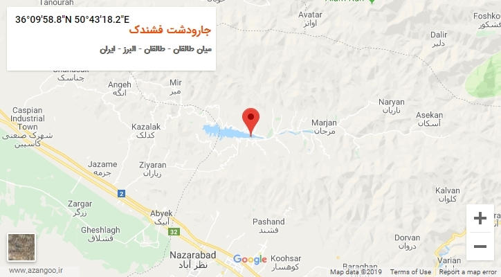 روستای جارودشت فشندک بر روی نقشه