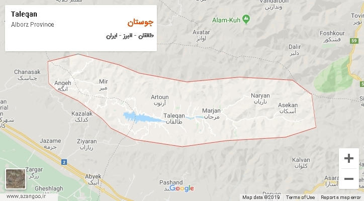 دهستان جوستان بر روی نقشه