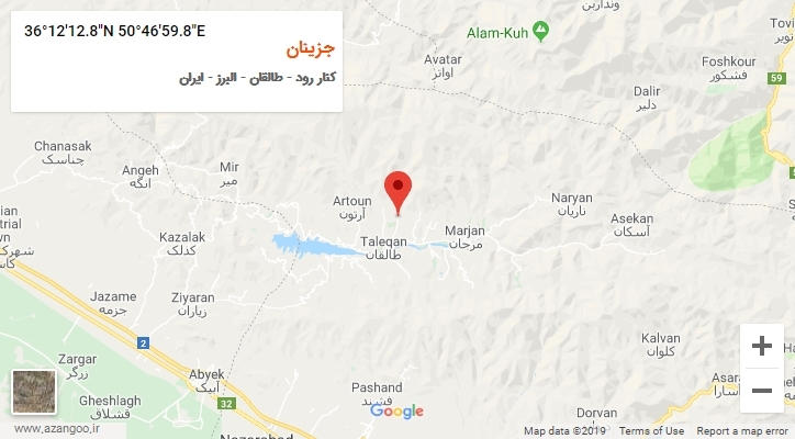 روستای جزینان بر روی نقشه