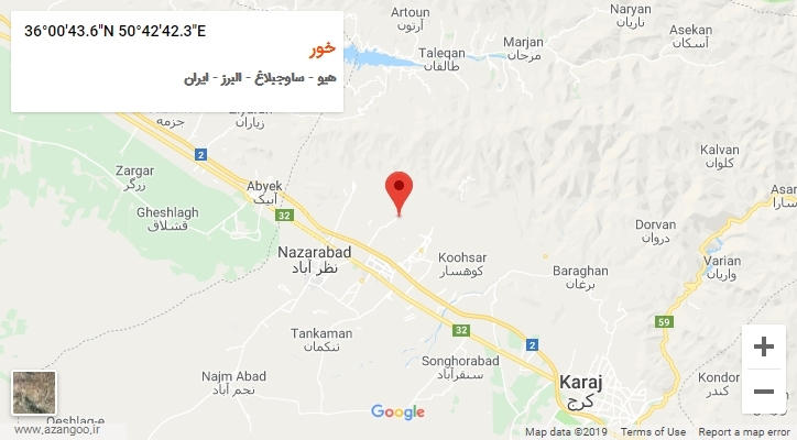 روستای خور بر روی نقشه