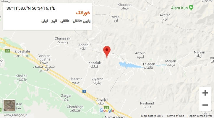 روستای خورانک بر روی نقشه