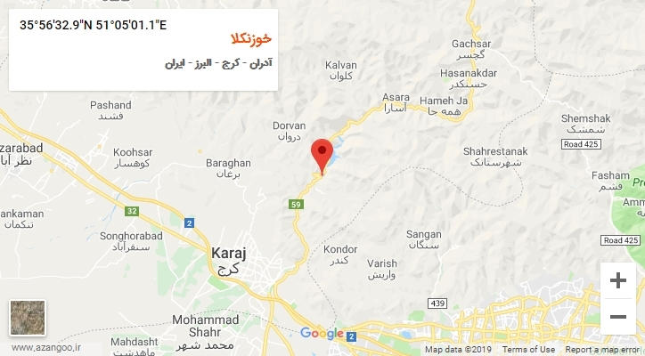 روستای خوزنکلا بر روی نقشه
