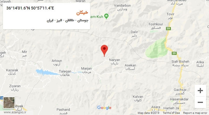 روستای خیکان بر روی نقشه