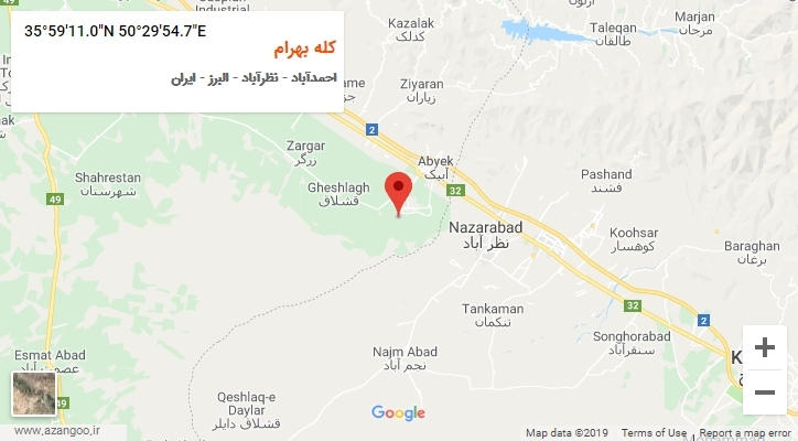 روستای کله بهرام بر روی نقشه
