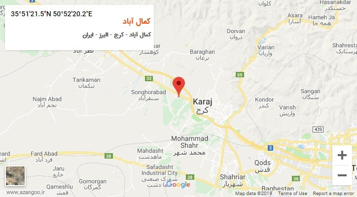 روستای کمال آباد بر روی نقشه
