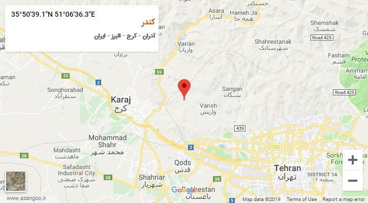 روستای کندر بر روی نقشه