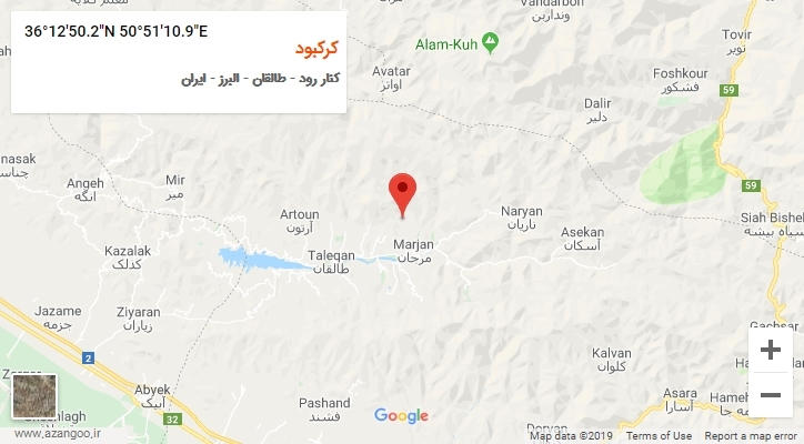 روستای کرکبود بر روی نقشه