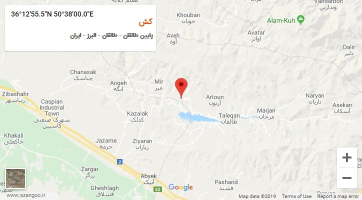 روستای کش بر روی نقشه