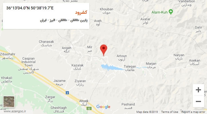روستای کشرود بر روی نقشه