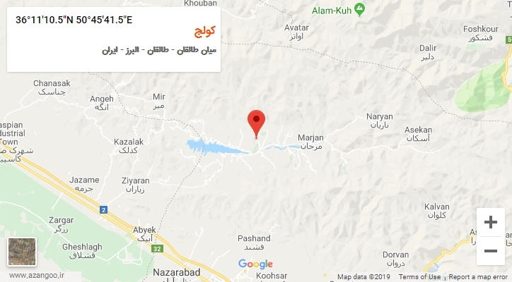 روستای کولج بر روی نقشه