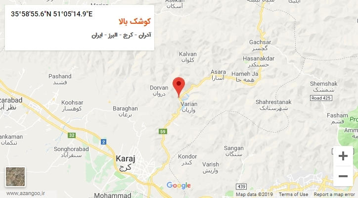 روستای کوشک بالا بر روی نقشه