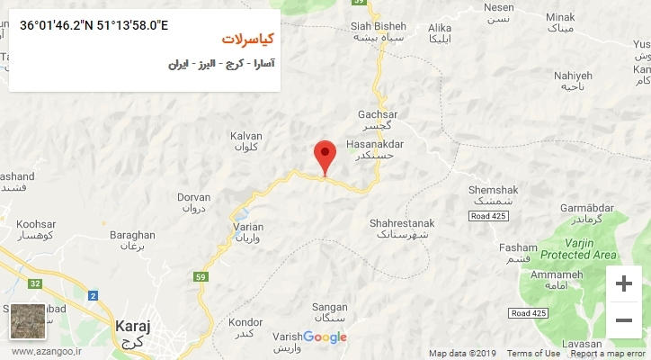 روستای کیاسرلات بر روی نقشه
