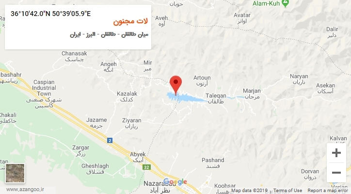روستای لات مجنون بر روی نقشه