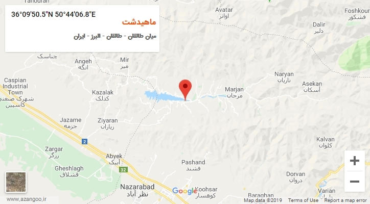 روستای ماهیدشت بر روی نقشه