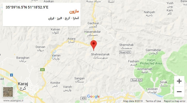 روستای مازون بر روی نقشه