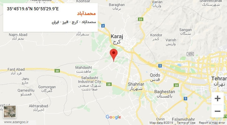 روستای محمدآباد بر روی نقشه