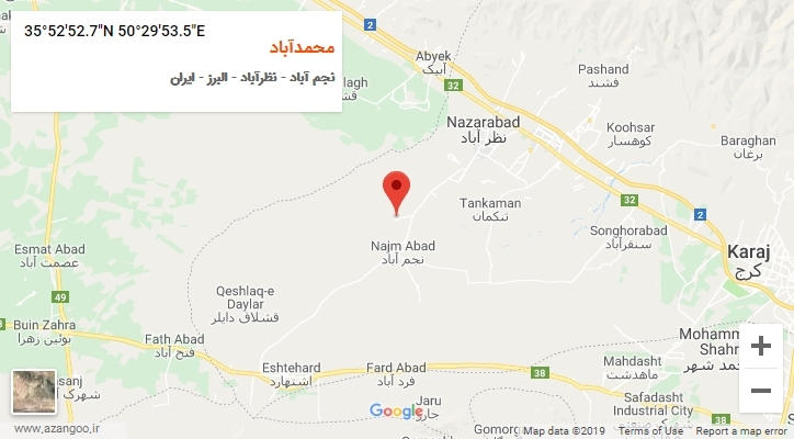روستای محمدآباد بر روی نقشه