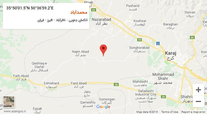 روستای محمدآباد بر روی نقشه