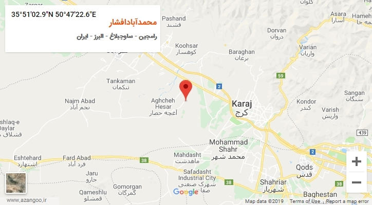 روستای محمدآبادافشار بر روی نقشه
