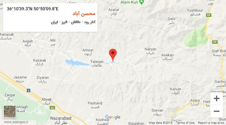 روستای محسن آباد بر روی نقشه
