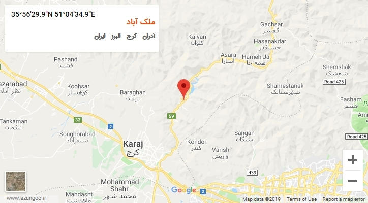 روستای ملک آباد بر روی نقشه