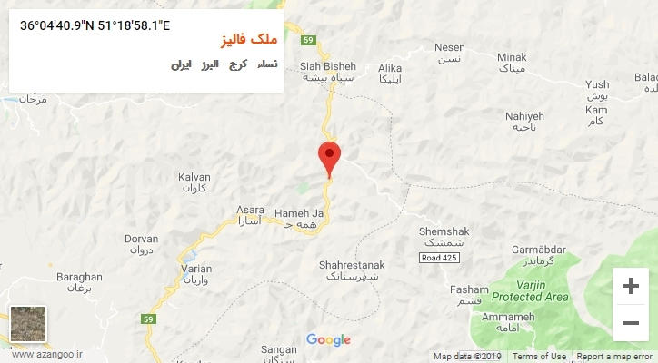 روستای ملک فالیز بر روی نقشه