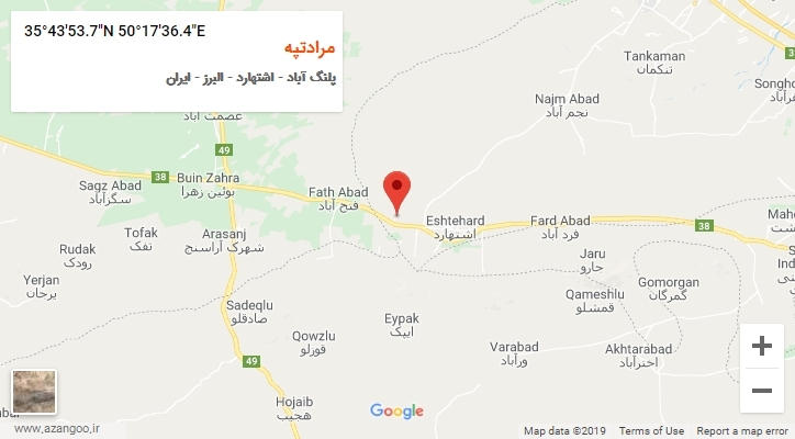 روستای مرادتپه بر روی نقشه