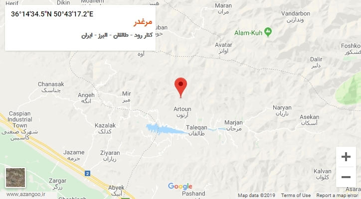 روستای مرغدر بر روی نقشه
