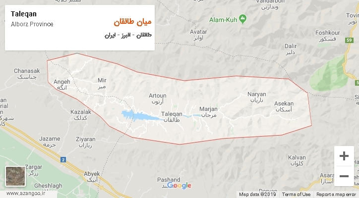 دهستان میان طالقان بر روی نقشه