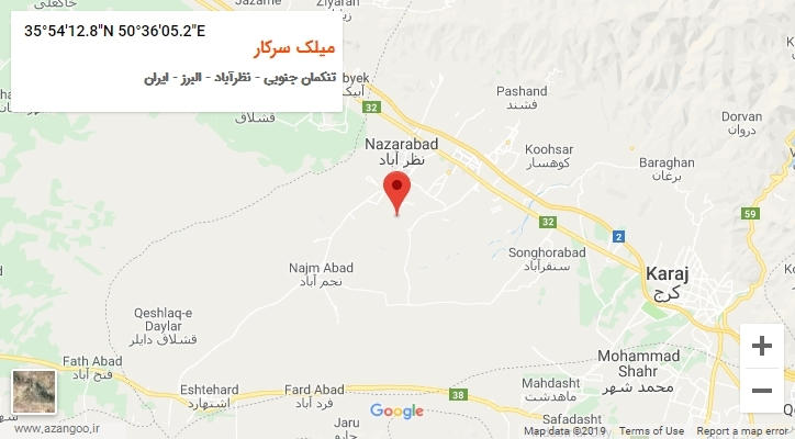 روستای میلک سرکار بر روی نقشه