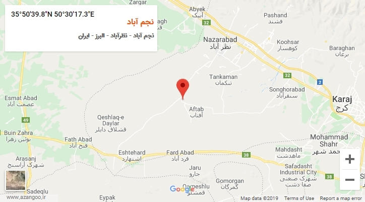 روستای نجم آباد بر روی نقشه