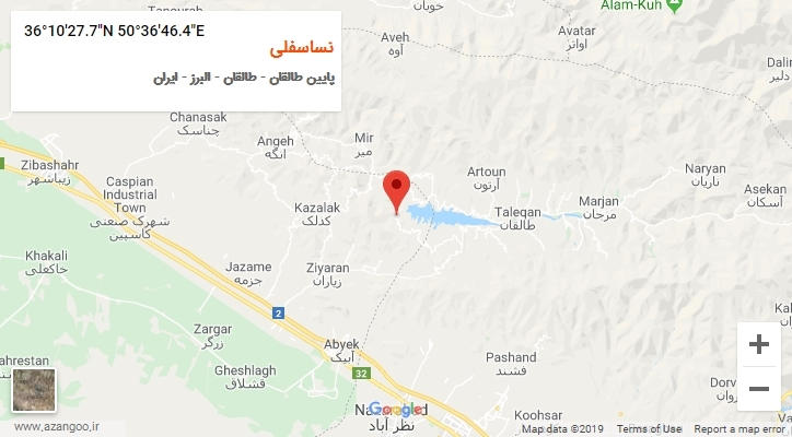 روستای نساسفلی بر روی نقشه