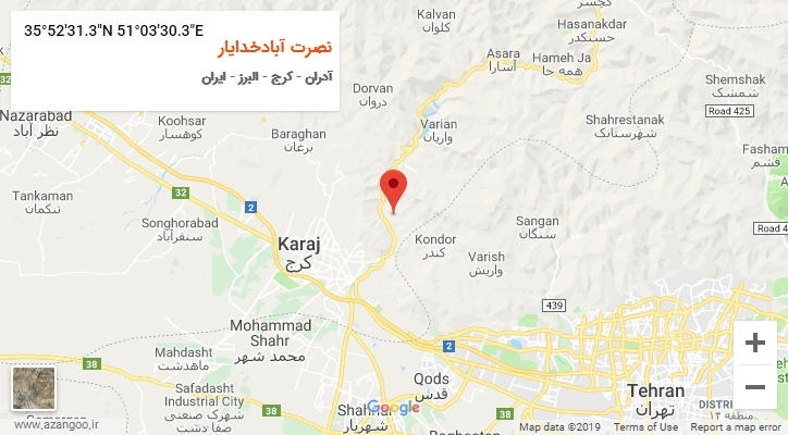 روستای نصرت آبادخدایار بر روی نقشه