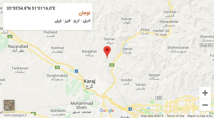 روستای نوجان بر روی نقشه