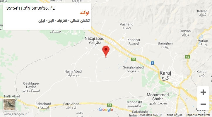 روستای نوکند بر روی نقشه
