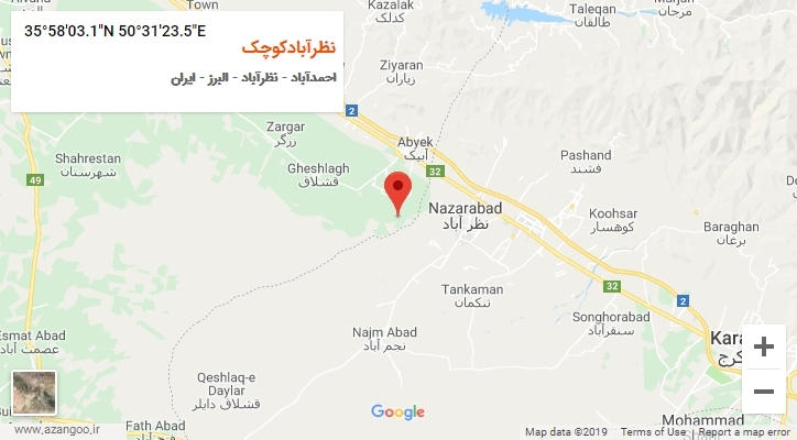 روستای نظرآبادکوچک بر روی نقشه