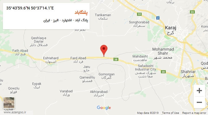 روستای پلنگاباد بر روی نقشه