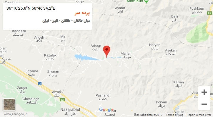 روستای پرده سر بر روی نقشه